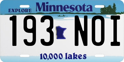 MN license plate 193NOI