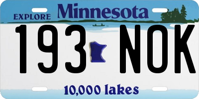 MN license plate 193NOK