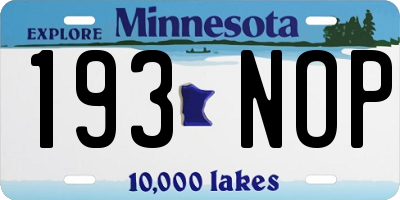 MN license plate 193NOP