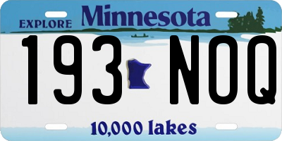 MN license plate 193NOQ