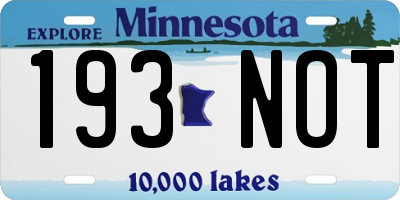 MN license plate 193NOT