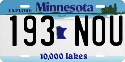 MN license plate 193NOU