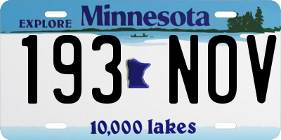 MN license plate 193NOV