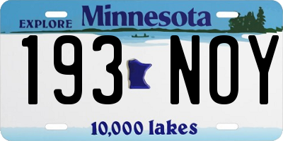 MN license plate 193NOY