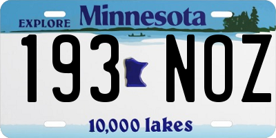 MN license plate 193NOZ