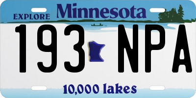 MN license plate 193NPA