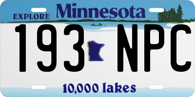 MN license plate 193NPC