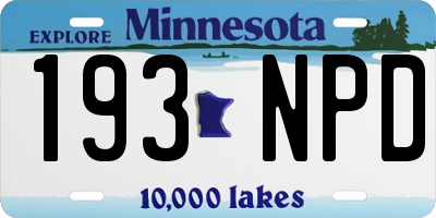 MN license plate 193NPD