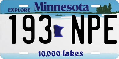 MN license plate 193NPE