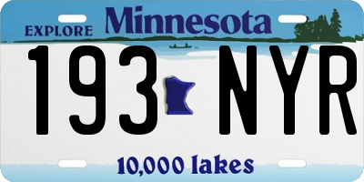 MN license plate 193NYR