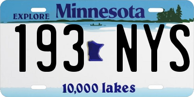 MN license plate 193NYS