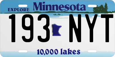 MN license plate 193NYT