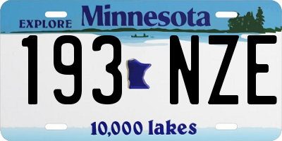 MN license plate 193NZE