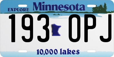 MN license plate 193OPJ