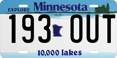 MN license plate 193OUT