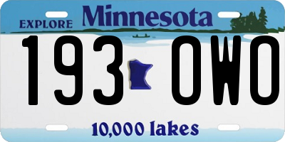 MN license plate 193OWO