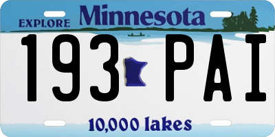 MN license plate 193PAI
