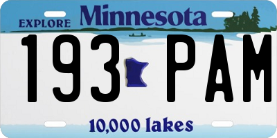 MN license plate 193PAM