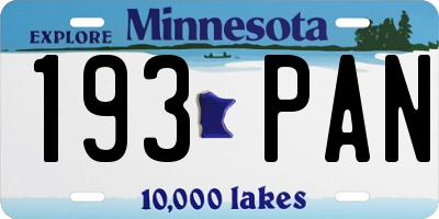 MN license plate 193PAN