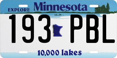 MN license plate 193PBL