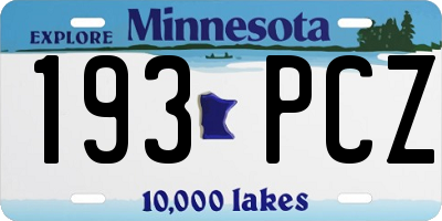 MN license plate 193PCZ
