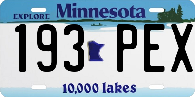 MN license plate 193PEX