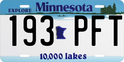 MN license plate 193PFT