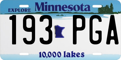 MN license plate 193PGA