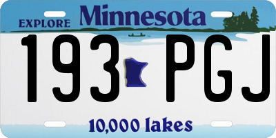 MN license plate 193PGJ