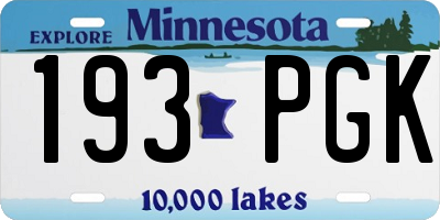 MN license plate 193PGK