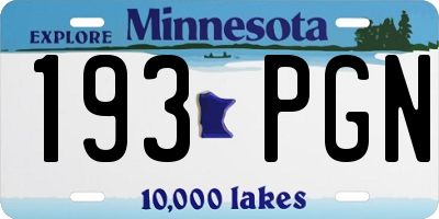 MN license plate 193PGN