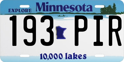 MN license plate 193PIR