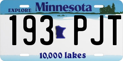 MN license plate 193PJT