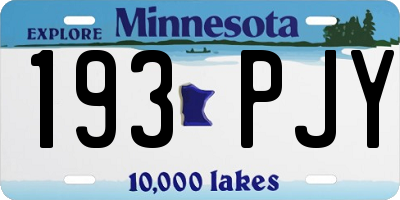 MN license plate 193PJY