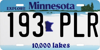 MN license plate 193PLR