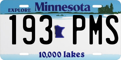 MN license plate 193PMS