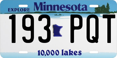 MN license plate 193PQT