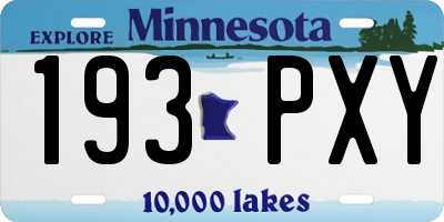 MN license plate 193PXY