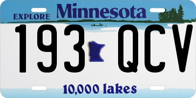 MN license plate 193QCV