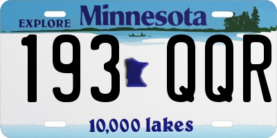 MN license plate 193QQR
