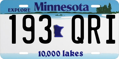 MN license plate 193QRI