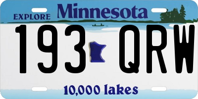 MN license plate 193QRW