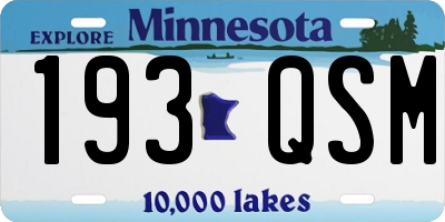 MN license plate 193QSM