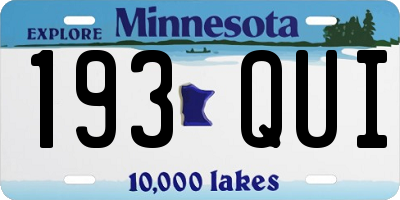 MN license plate 193QUI