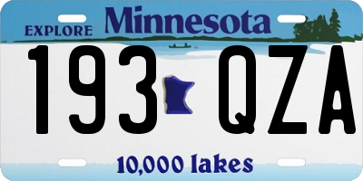MN license plate 193QZA
