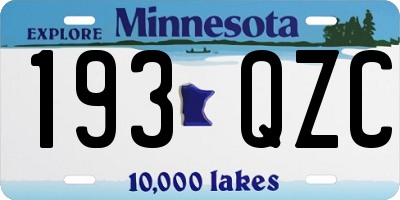 MN license plate 193QZC