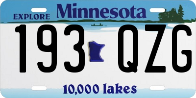 MN license plate 193QZG