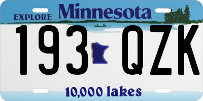 MN license plate 193QZK