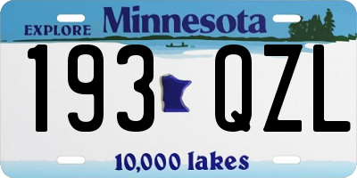 MN license plate 193QZL