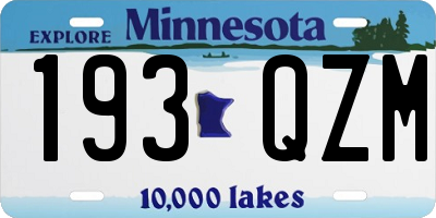 MN license plate 193QZM
